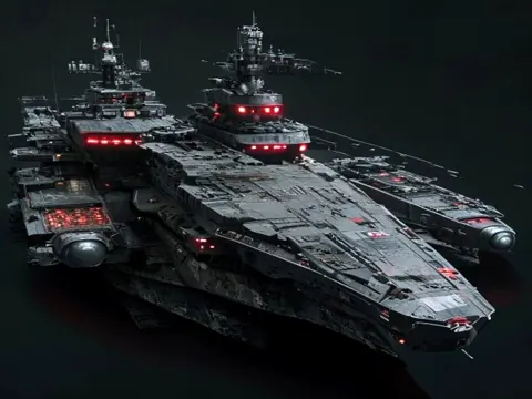 Vanguard-Kampfschiff im Gefecht in SPACE-CORE